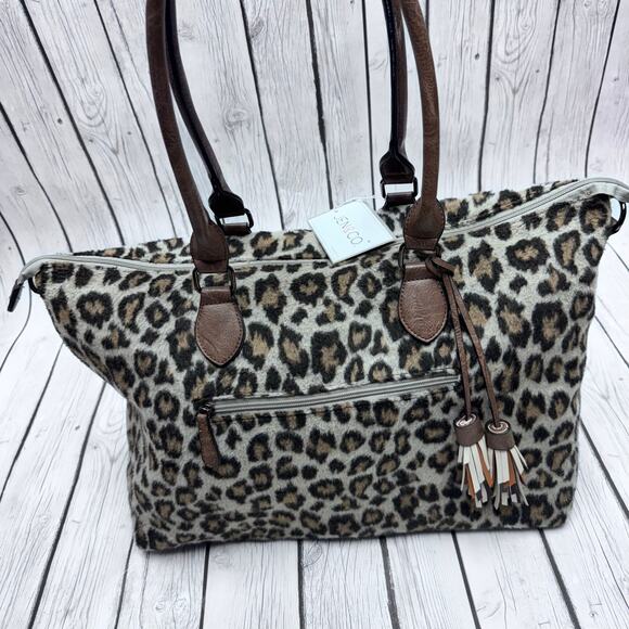 NWT JEN & CO River Faux Fur Weekender - Picture 3 of 5